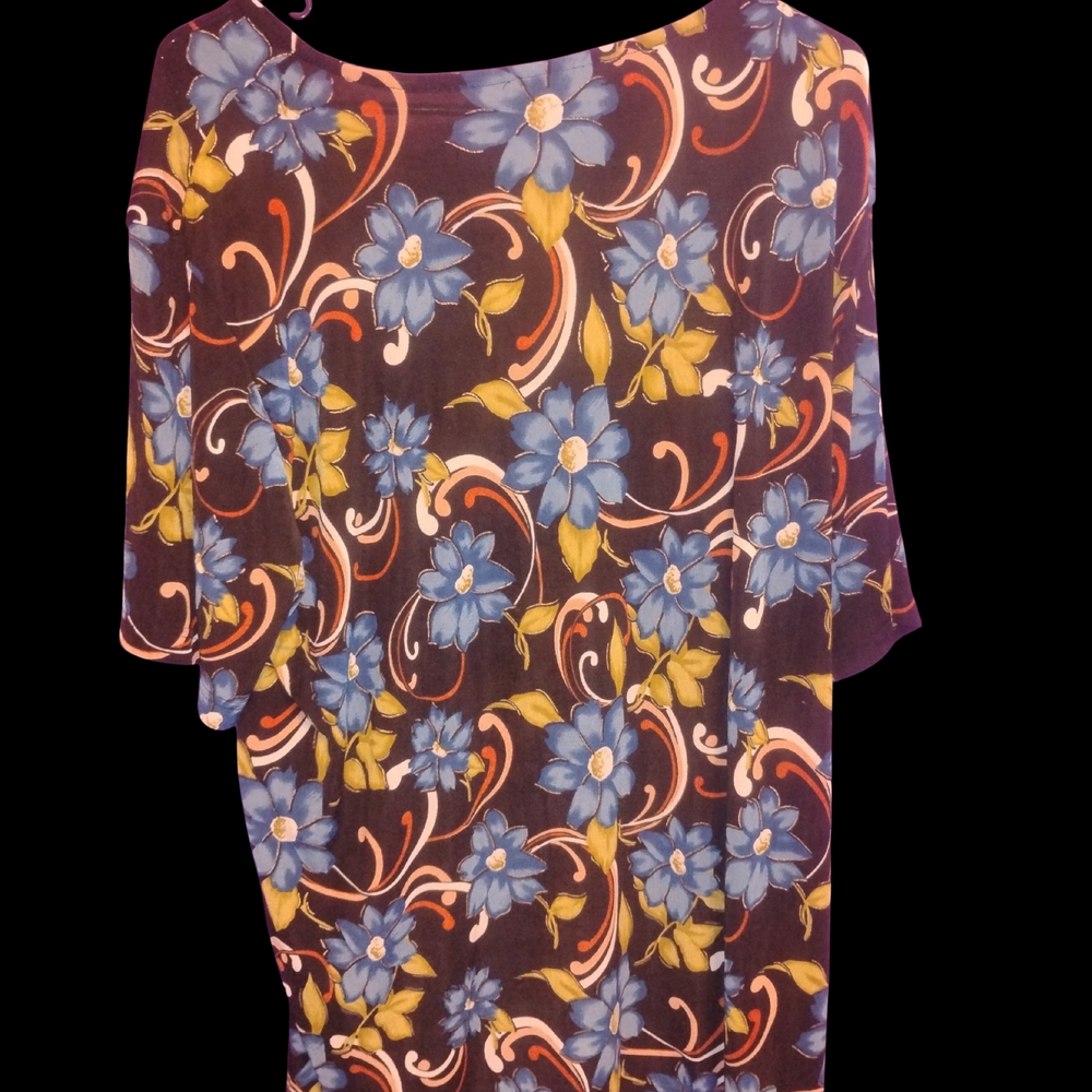 Chic Floral Women's Blouse in Blue and Yellow